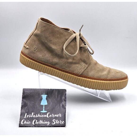 Frye Men\'s Ash Waxed Suede Lace-Up Emory Chukka Boots Size 10 3034